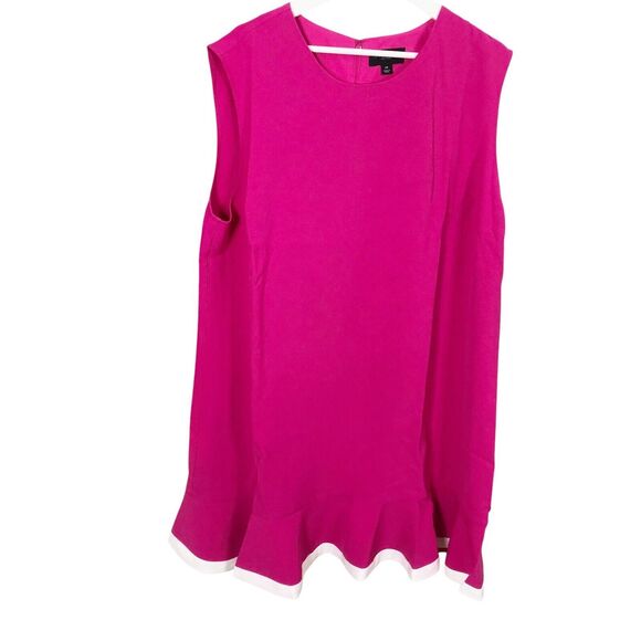 Victoria Beckham for Target 2X Pink Mini Dress White Trim Mod NWT - Picture 2 of 12